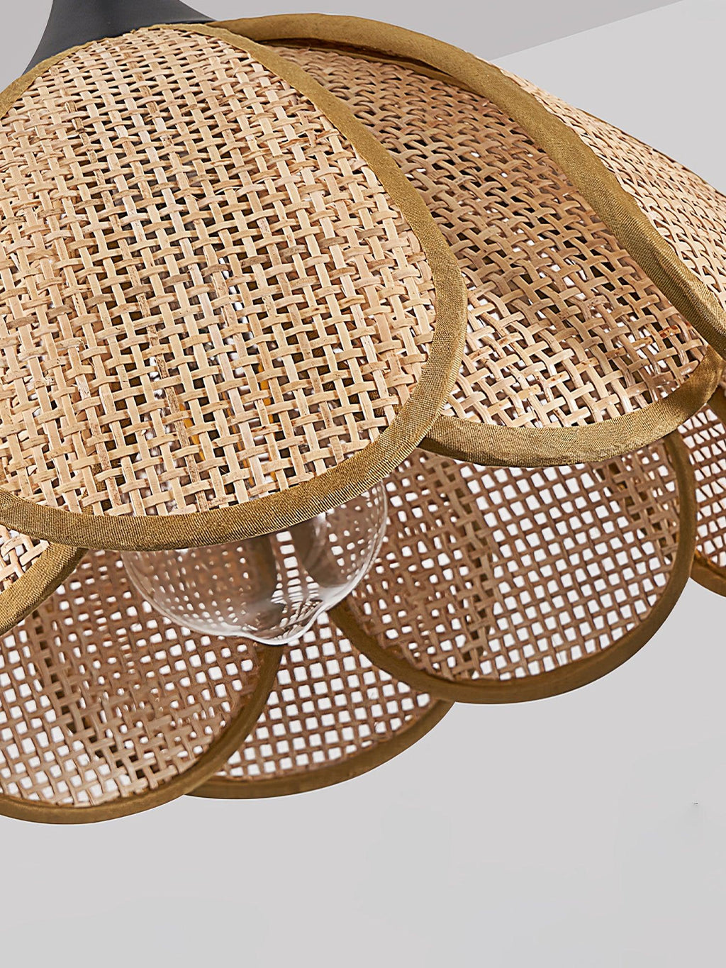 Eurvinel Élégance Floraison Rotin Tissu Suspension - Neutralighting