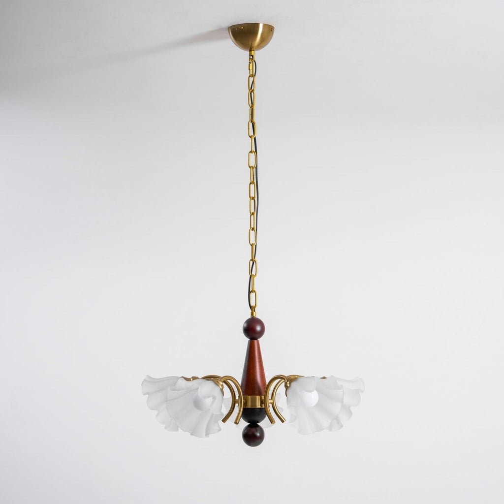 Ilvinan Chandelier Bois Verre Élégance Traditionnelle - Neutralighting