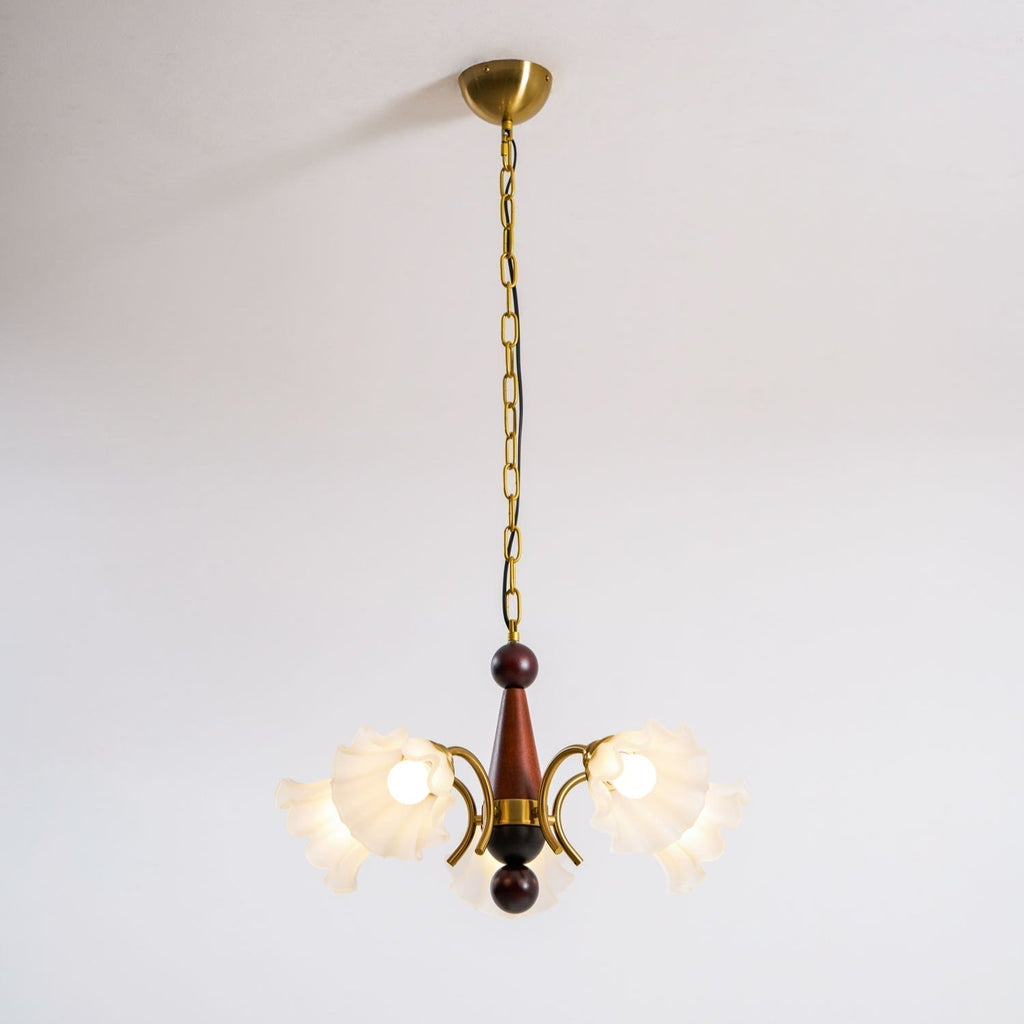 Ilvinan Chandelier Bois Verre Élégance Traditionnelle - Neutralighting