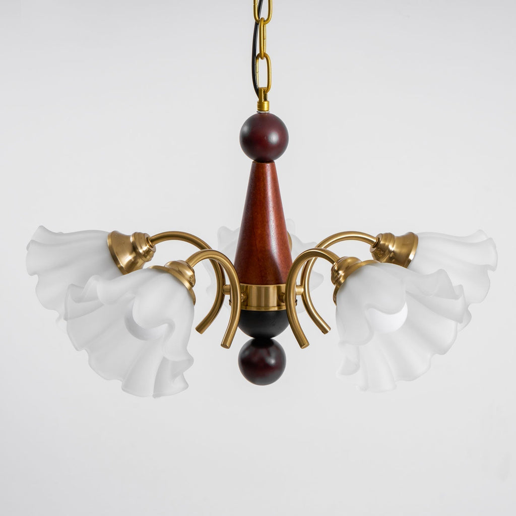 Ilvinan Chandelier Bois Verre Élégance Traditionnelle - Neutralighting