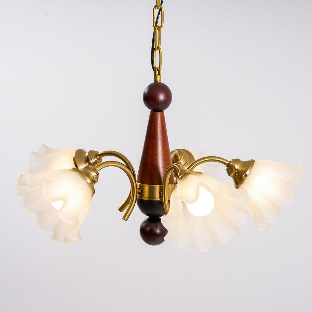 Ilvinan Chandelier Bois Verre Élégance Traditionnelle - Neutralighting