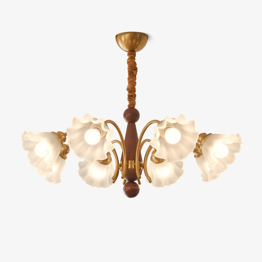 Ilvinan Chandelier Bois Verre Élégance Traditionnelle - Neutralighting