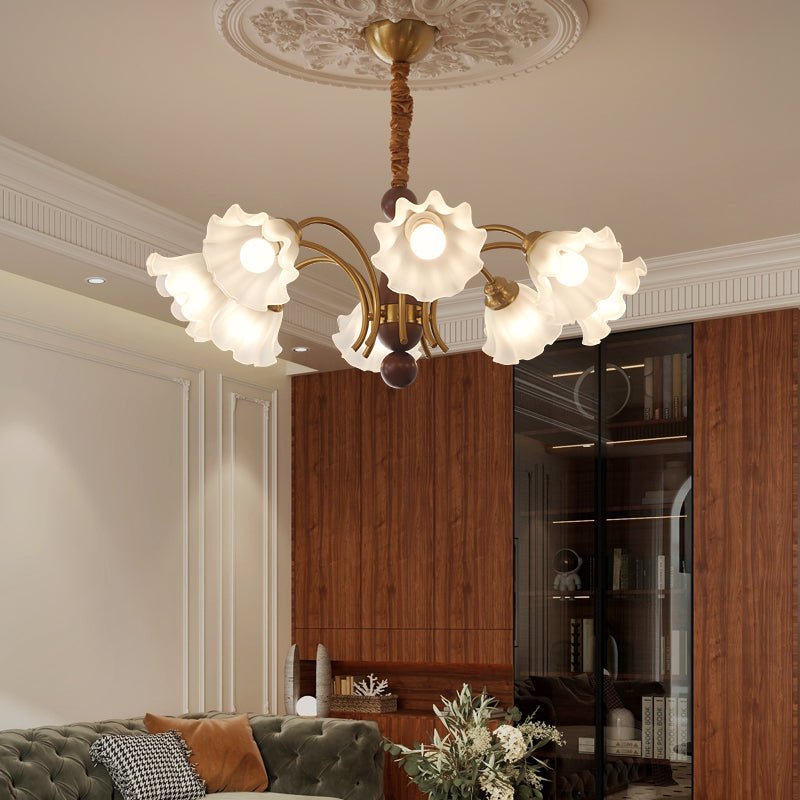 Ilvinan Chandelier Bois Verre Élégance Traditionnelle - Neutralighting