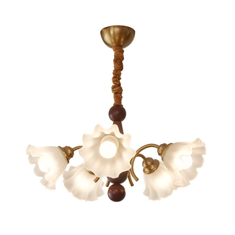 Ilvinan Chandelier Bois Verre Élégance Traditionnelle - Neutralighting