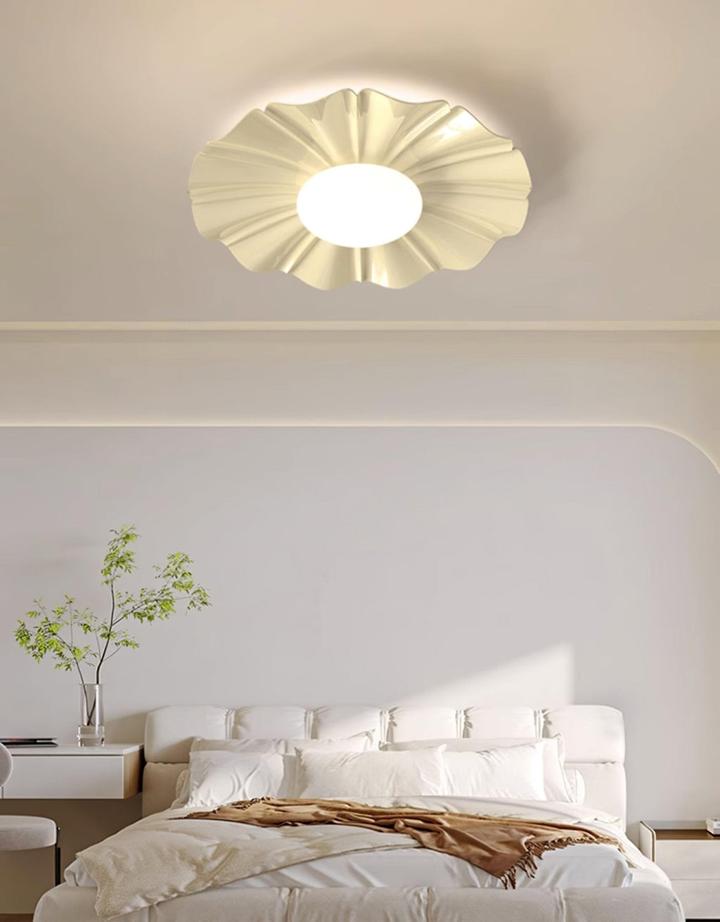 Lustra Plafonnier Or LED Sculpté pour Chambre - Neutralighting