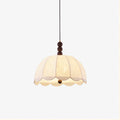 Syphaen Traditionnel Floraison Tissu Bois Pendentif Lumière - Neutralighting