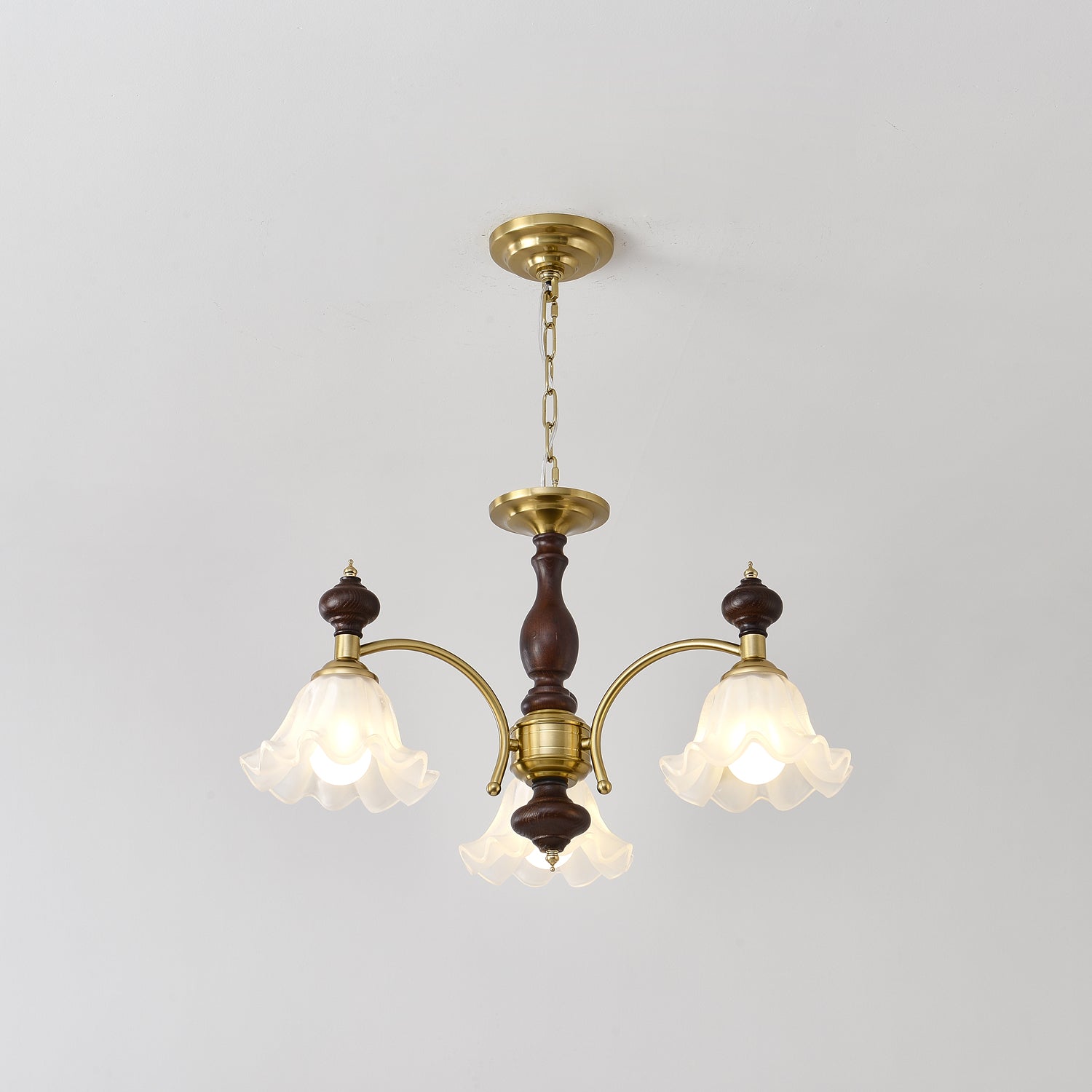 Lustra Chandelier Bois Laiton Fleurs en Floraison - Neutralighting