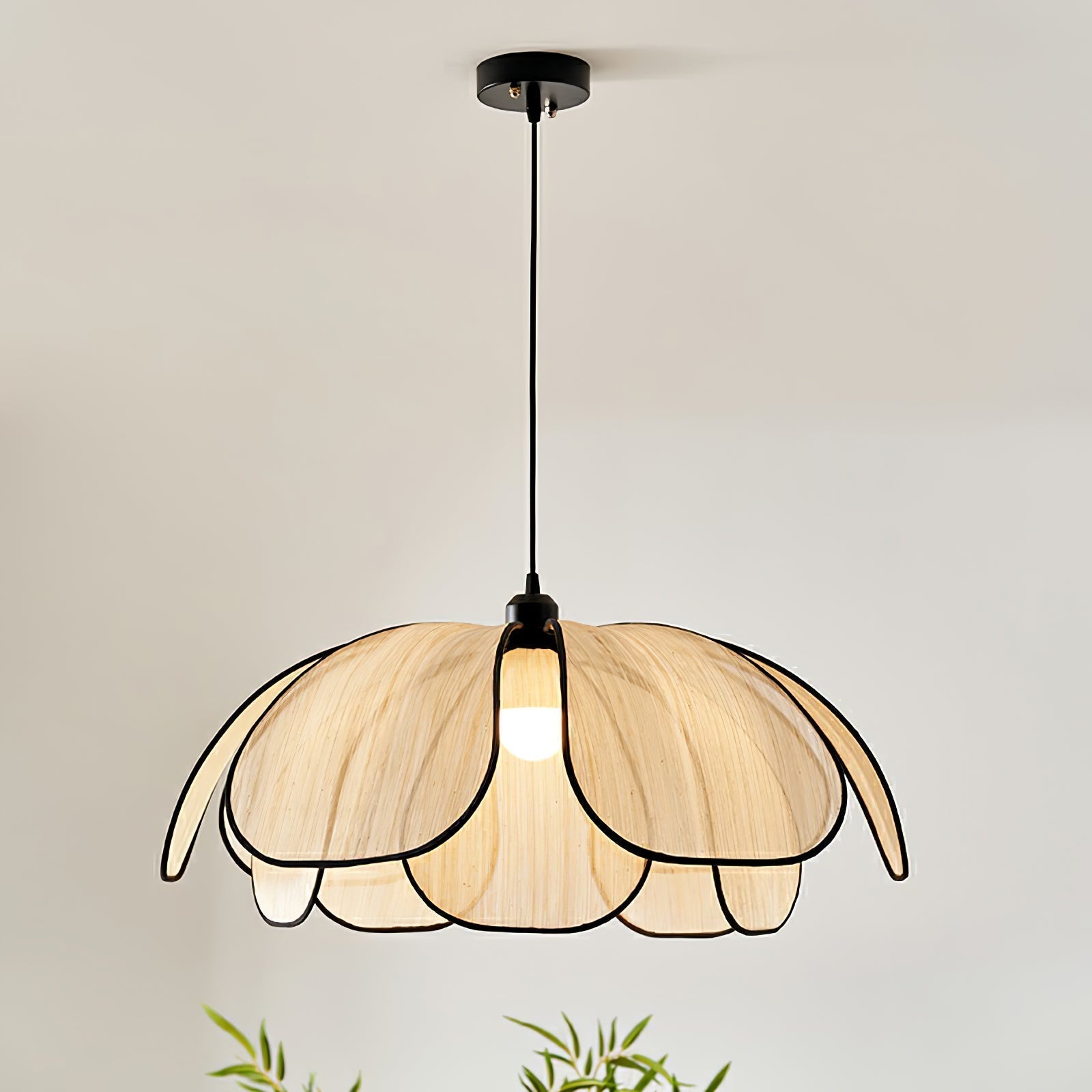 Elthaus Lampe Pendante Feuille Fiber Fleur - Neutralighting