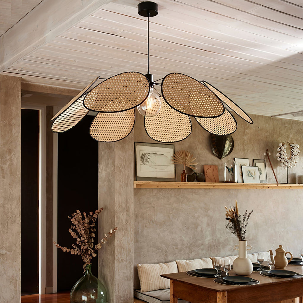 Orvara Lampe Pendante Pétale Rattan Fleur - Neutralighting