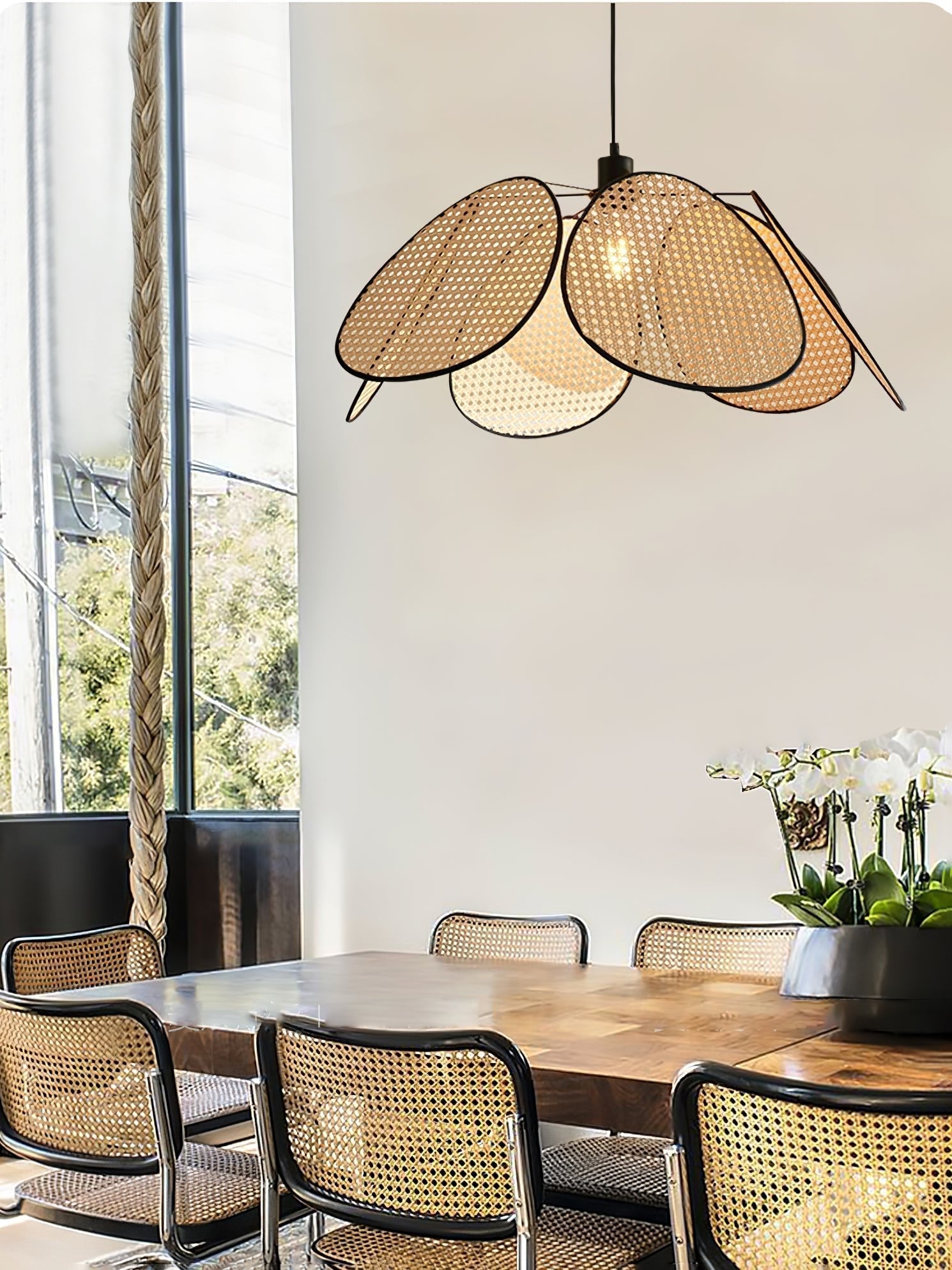 Orvara Lampe Pendante Pétale Rattan Fleur - Neutralighting