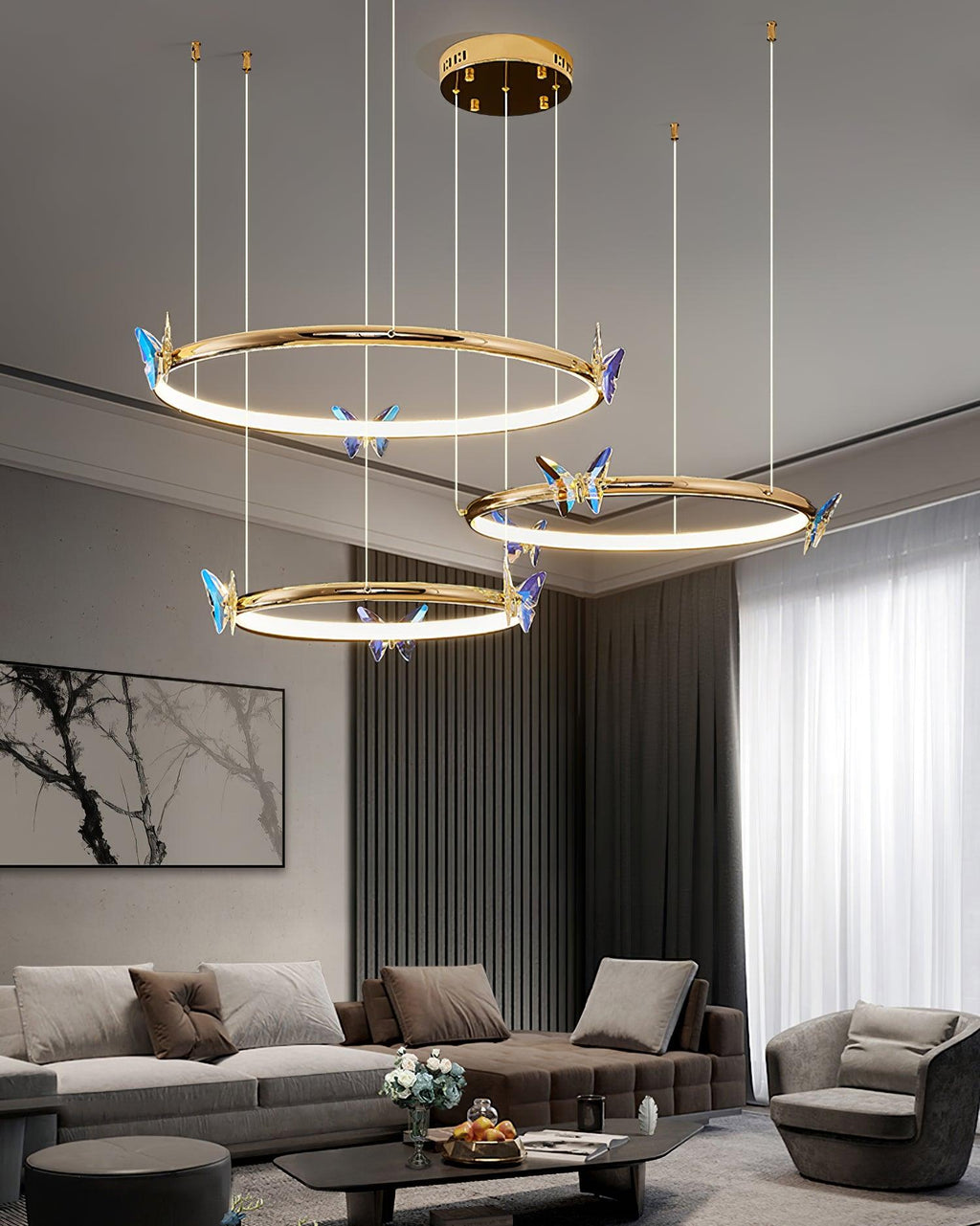Lustra Chandelier Anneau en Cristal Papillon Élégant - Neutralighting