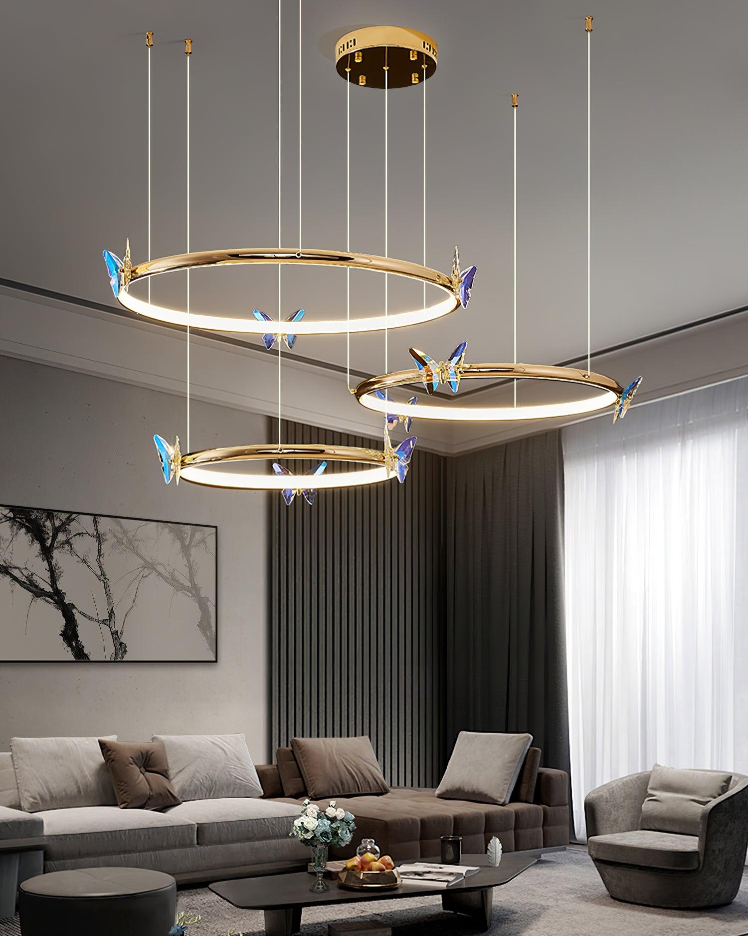 Lustra Chandelier Anneau en Cristal Papillon Élégant - Neutralighting
