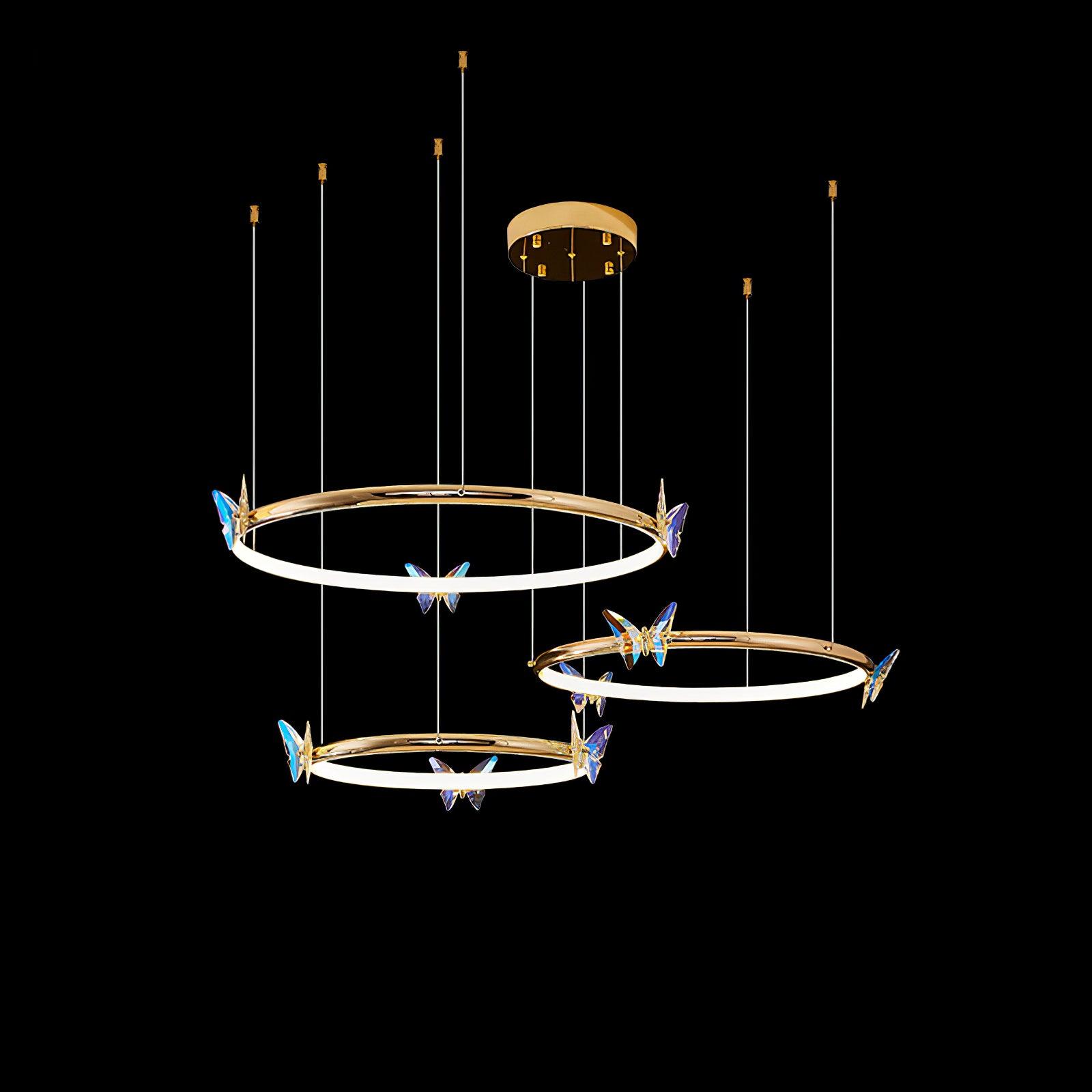 Lustra Chandelier Anneau en Cristal Papillon Élégant - Neutralighting