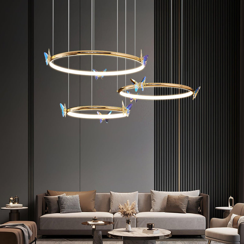 Lustra Chandelier Anneau en Cristal Papillon Élégant - Neutralighting