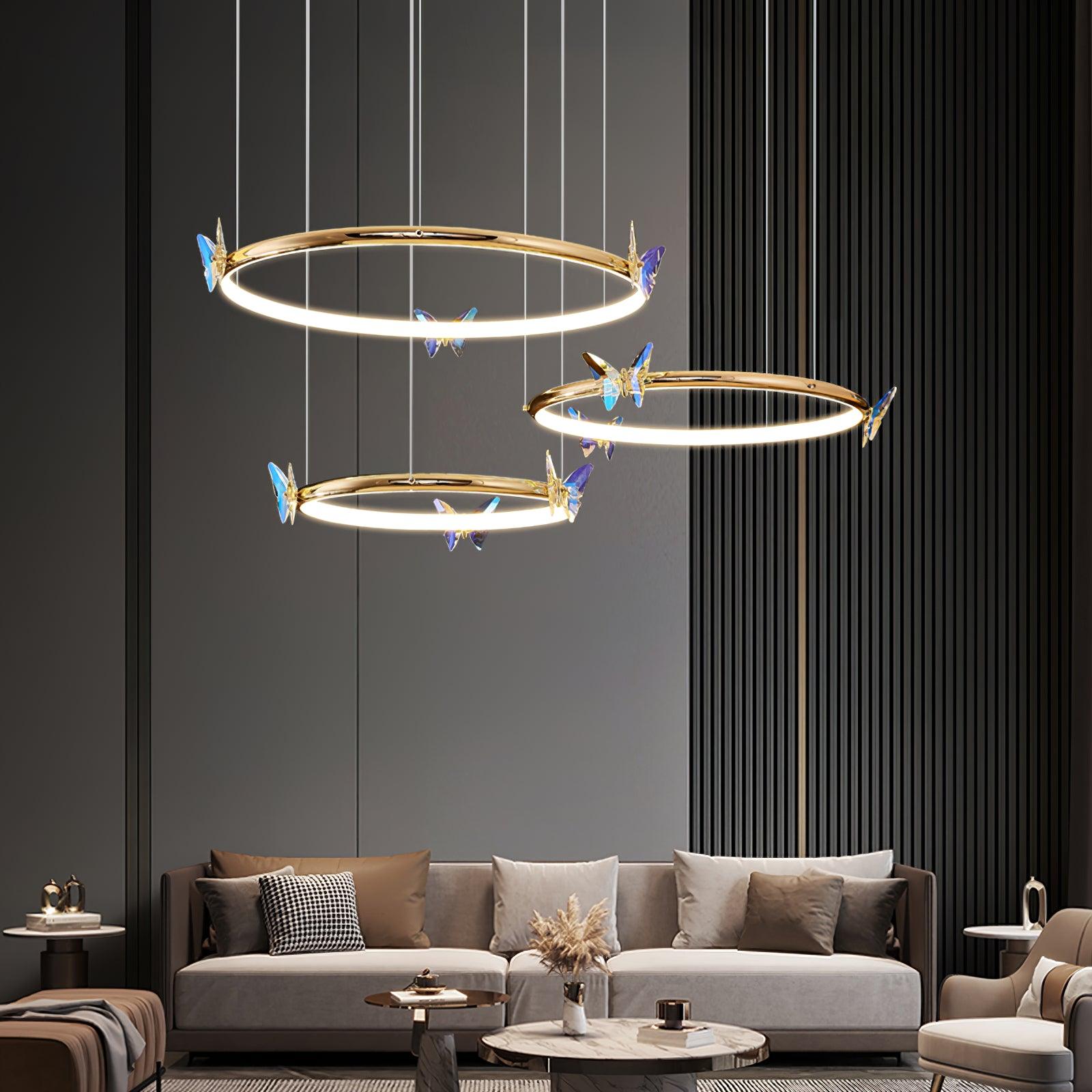 Lustra Chandelier Anneau en Cristal Papillon Élégant - Neutralighting