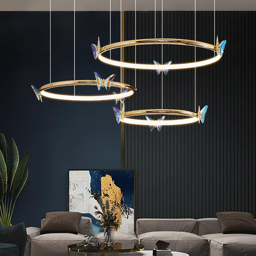Lustra Chandelier Anneau en Cristal Papillon Élégant - Neutralighting