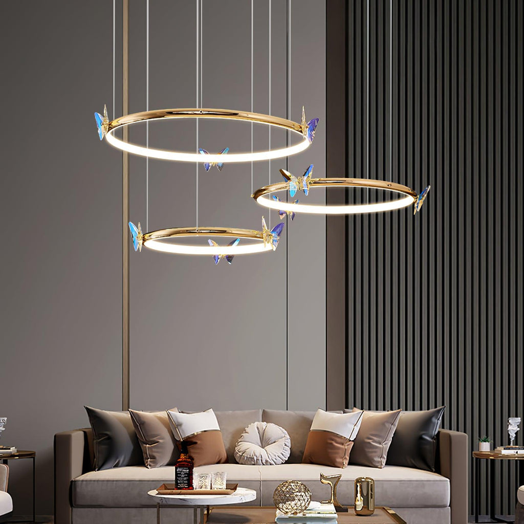 Lustra Chandelier Anneau en Cristal Papillon Élégant - Neutralighting