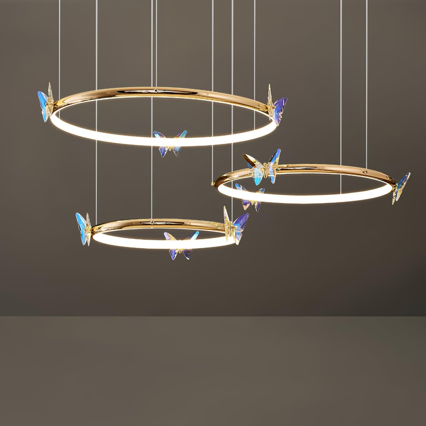 Lustra Chandelier Anneau en Cristal Papillon Élégant - Neutralighting