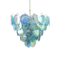 Aurora Chandelier Disque en Verre Murano Bleu Élégant - Neutralighting