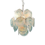 Aurora Chandelier en Verre de Murano Bleu Disque Vintage - Neutralighting
