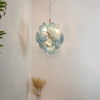 Aurora Chandelier en Verre de Murano Bleu Disque Vintage - Neutralighting