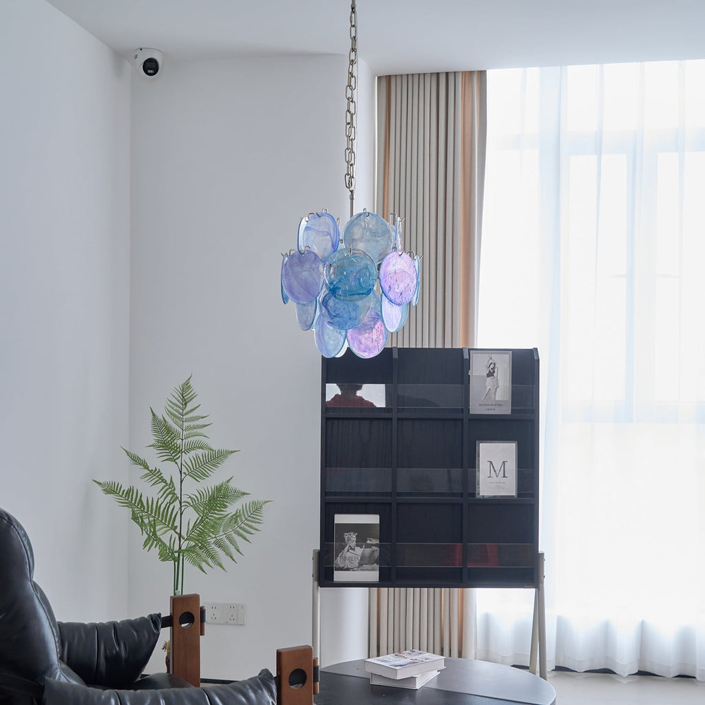 BlWaegnuvyj Individuel Créativité Disque Métal Verre Lustre - Neutralighting