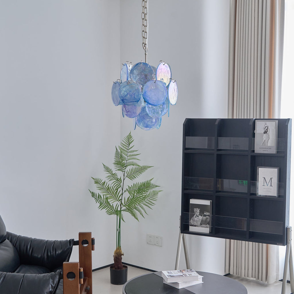 BlWaegnuvyj Individuel Créativité Disque Métal Verre Lustre - Neutralighting