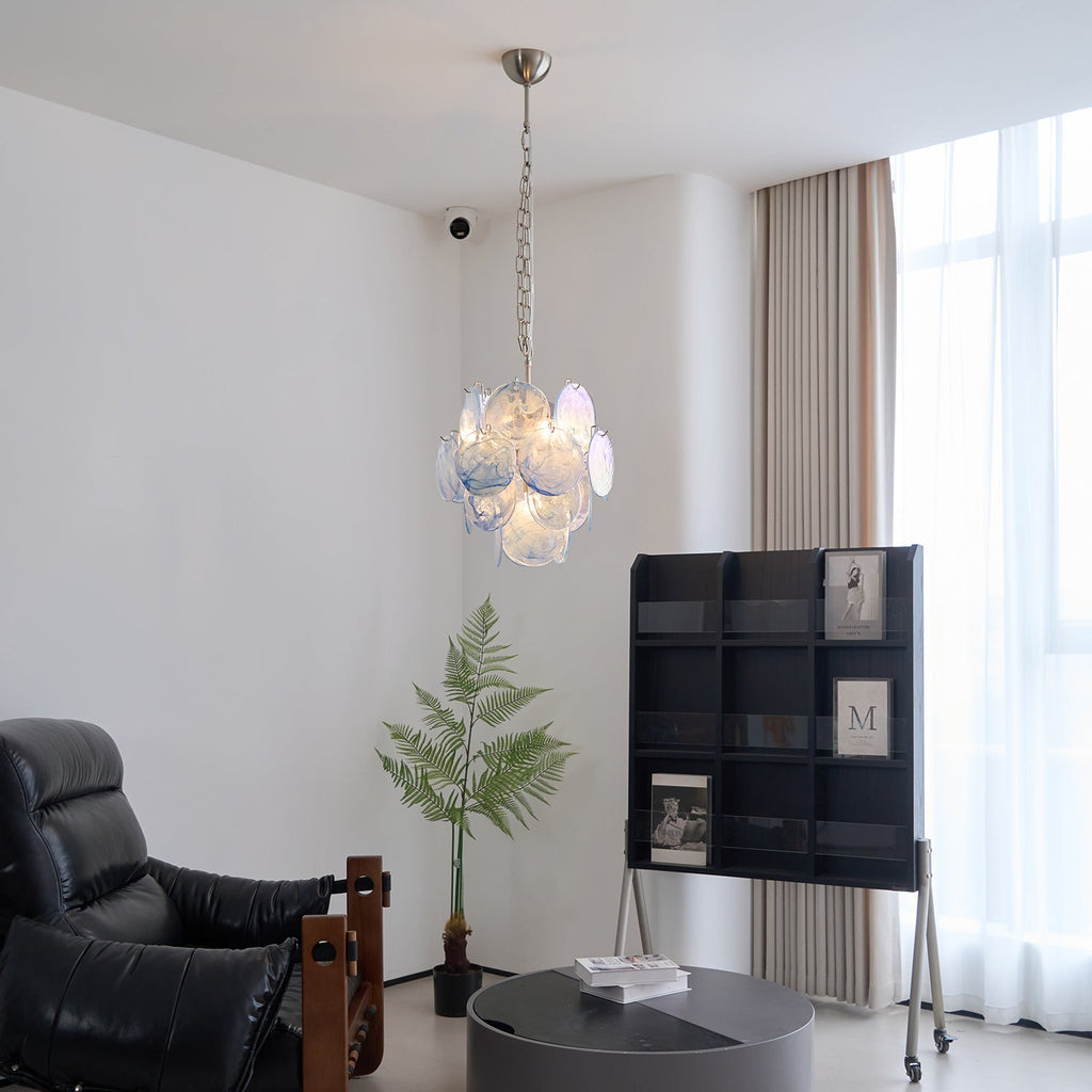 BlWaegnuvyj Individuel Créativité Disque Métal Verre Lustre - Neutralighting