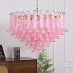 Aurora Chandelier en Verre Rose Pâle Élégant - Neutralighting