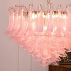 Aurora Chandelier en Verre Rose Pâle Élégant - Neutralighting