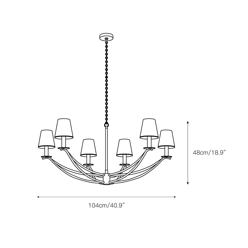 Ulfuvyd Moderne Minimaliste Tissu Métal Lustre - Neutralighting