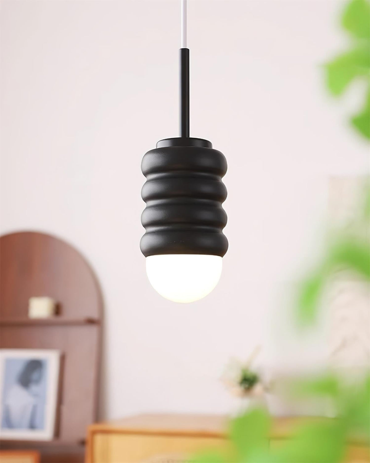 Virelli Lampe Pendante Abat-jour Céramique Striée Laiton Chaleureux Midcentury - Neutralighting