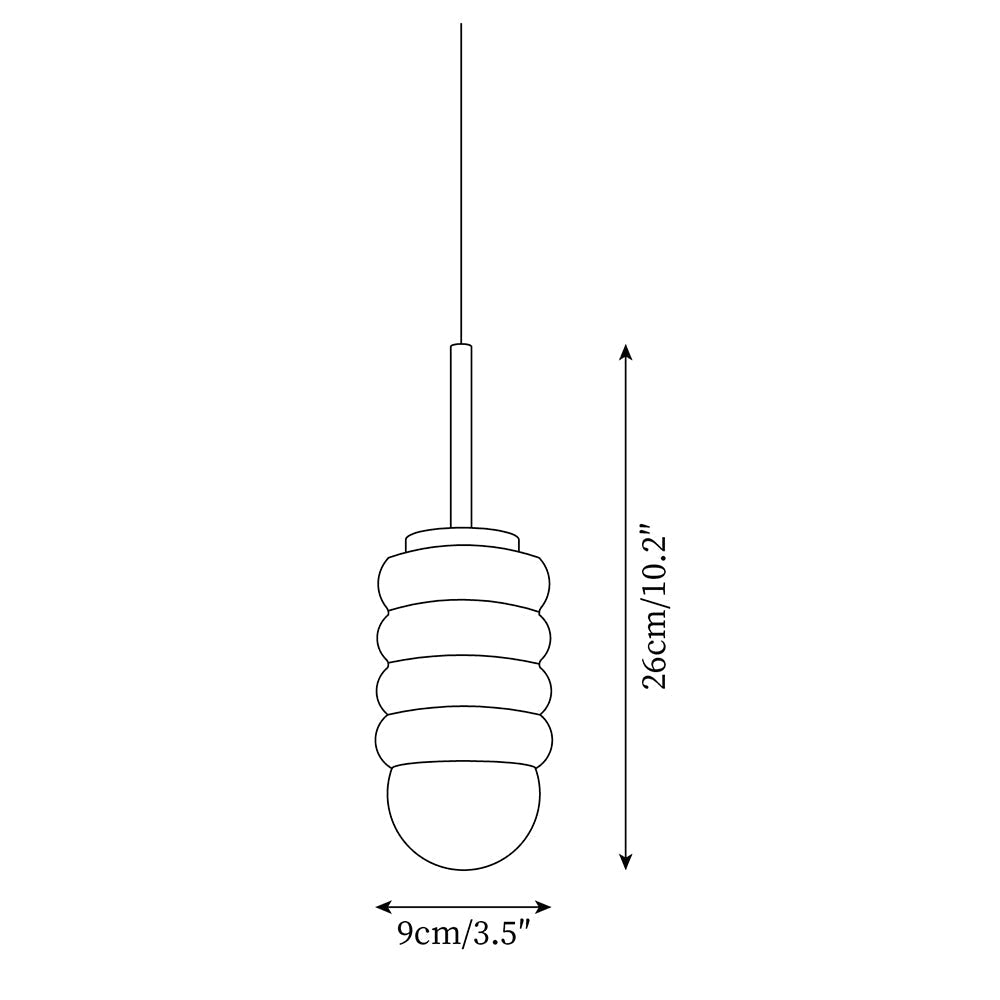 Virelli Lampe Pendante Abat-jour Céramique Striée Laiton Chaleureux Midcentury - Neutralighting