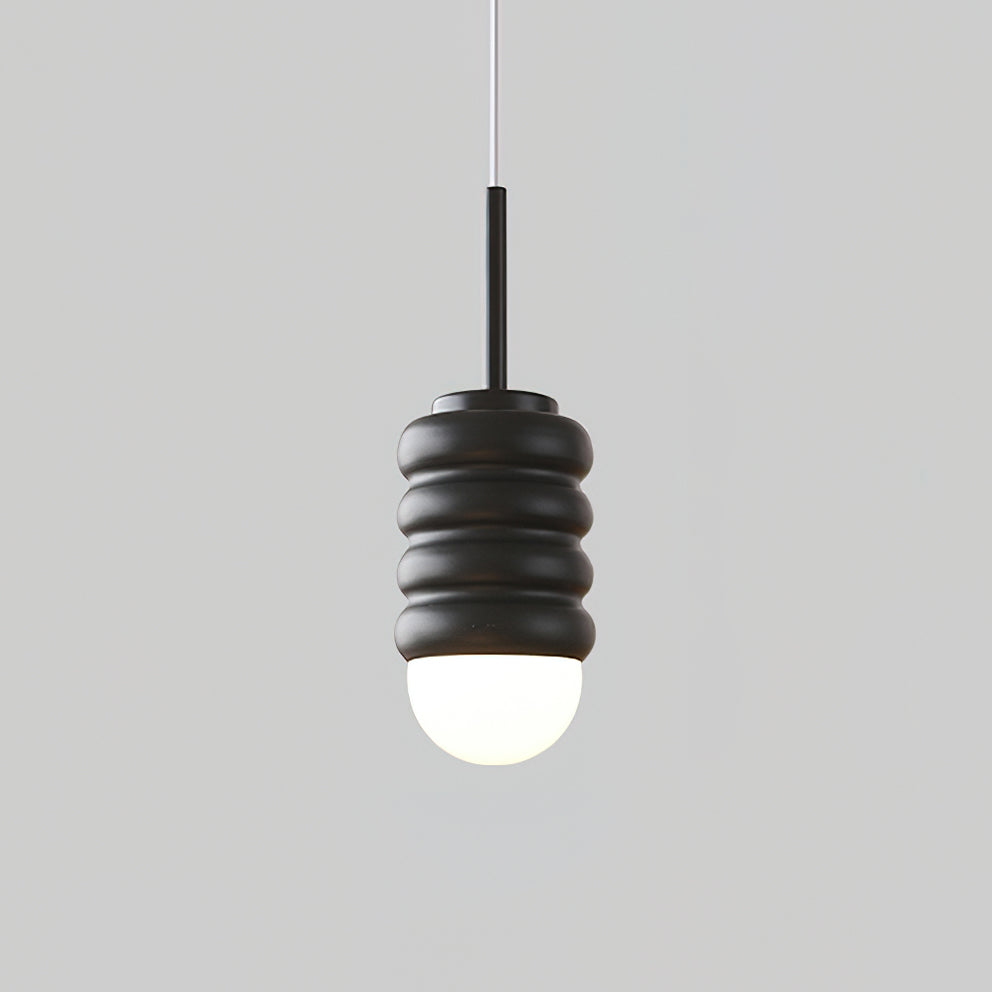 Virelli Lampe Pendante Abat-jour Céramique Striée Laiton Chaleureux Midcentury - Neutralighting