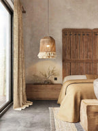 Lustra Suspension Lampe à Franges en Coton pour Salon - Neutralighting