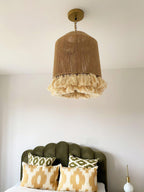 Lustra Suspension Lampe à Franges en Coton pour Salon - Neutralighting