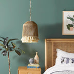 Lustra Suspension Lampe à Franges en Coton pour Salon - Neutralighting