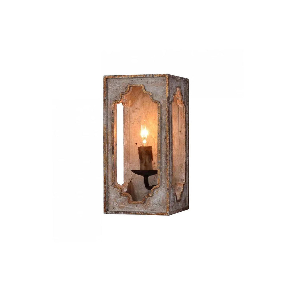 Vatnuvyd Rustique Cube Bois Métal Applique Murale - Neutralighting