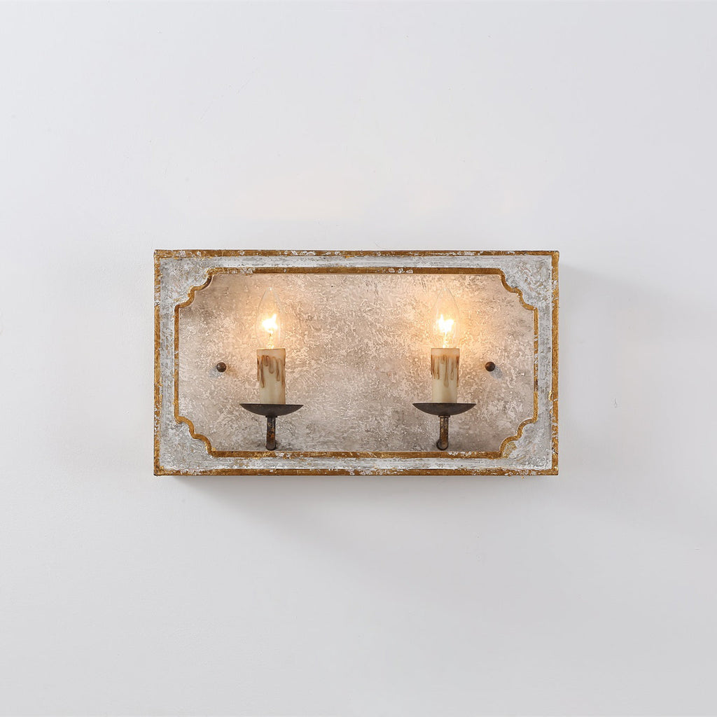 Vatnuvyd Rustique Cube Bois Métal Applique Murale - Neutralighting
