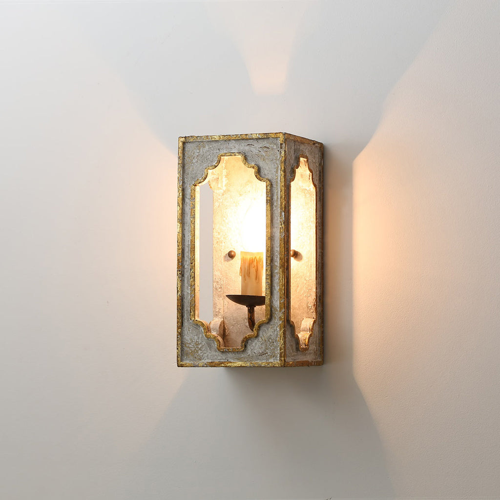 Vatnuvyd Rustique Cube Bois Métal Applique Murale - Neutralighting
