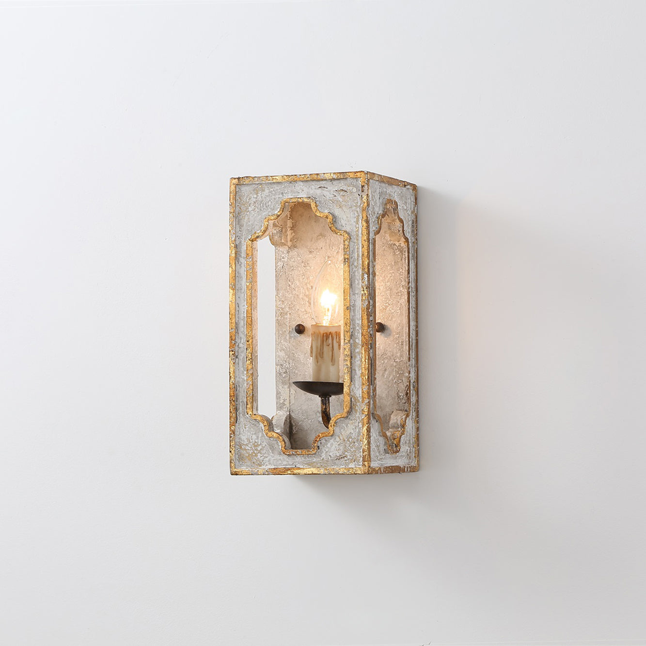 Vatnuvyd Rustique Cube Bois Métal Applique Murale - Neutralighting