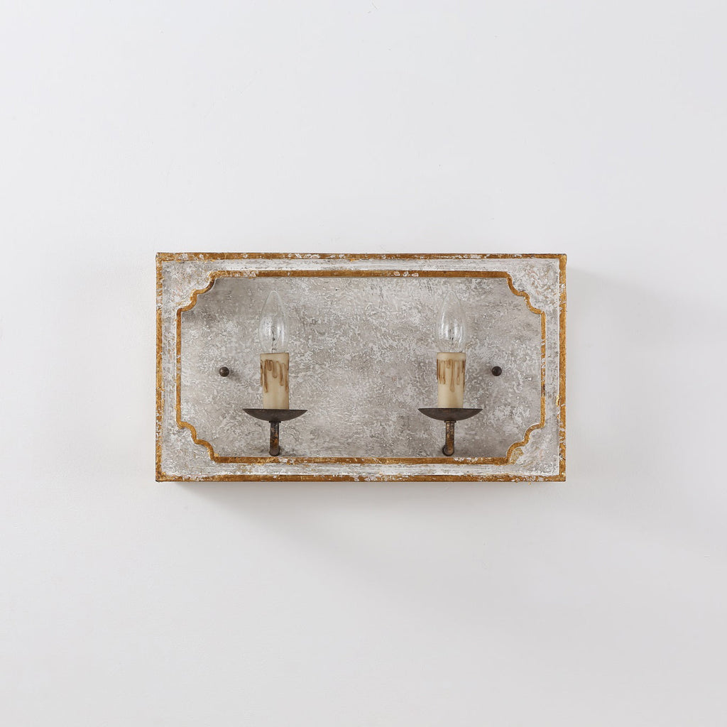 Vatnuvyd Rustique Cube Bois Métal Applique Murale - Neutralighting