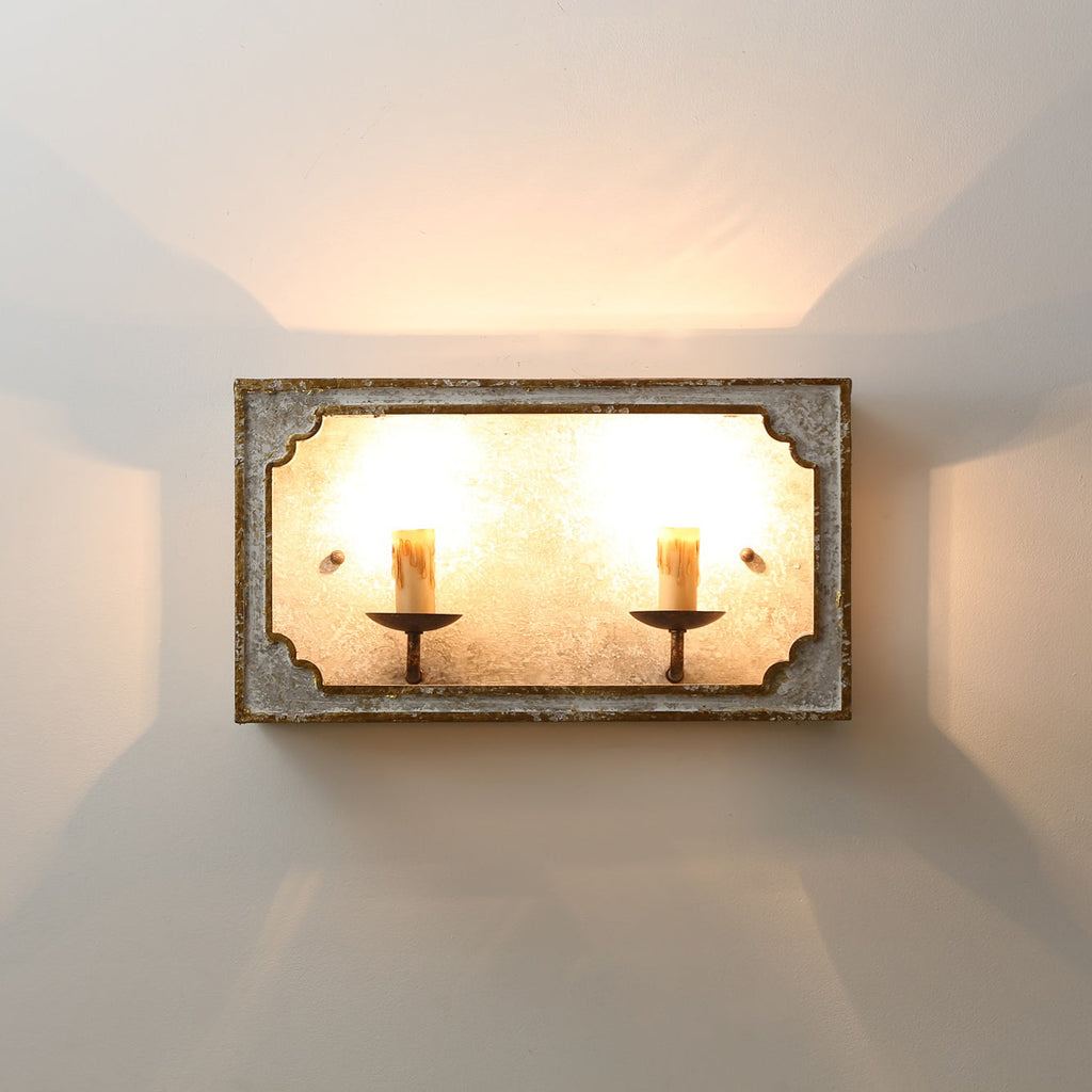 Vatnuvyd Rustique Cube Bois Métal Applique Murale - Neutralighting