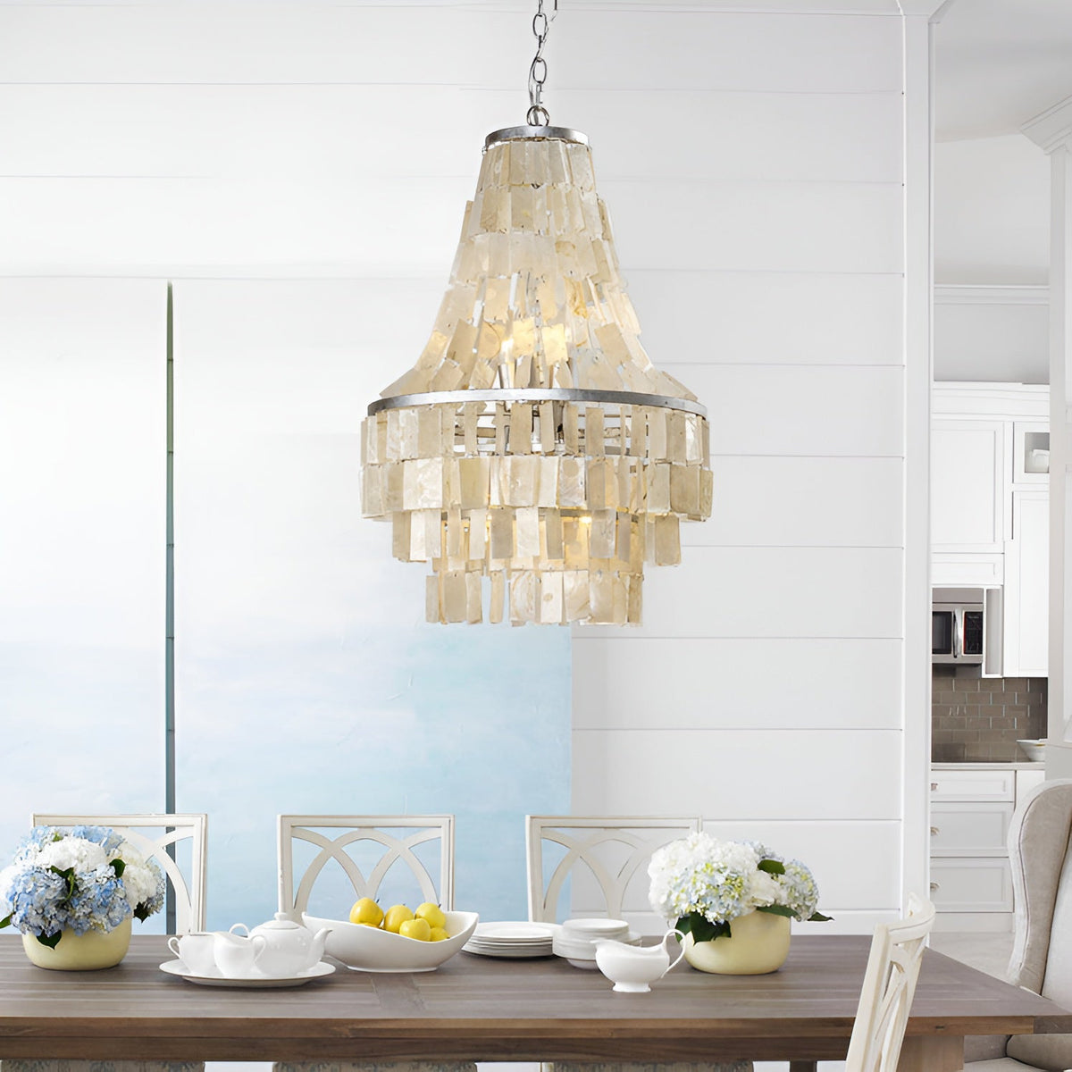Aurora Chandelier Boho Shell Tiered - Neutralighting