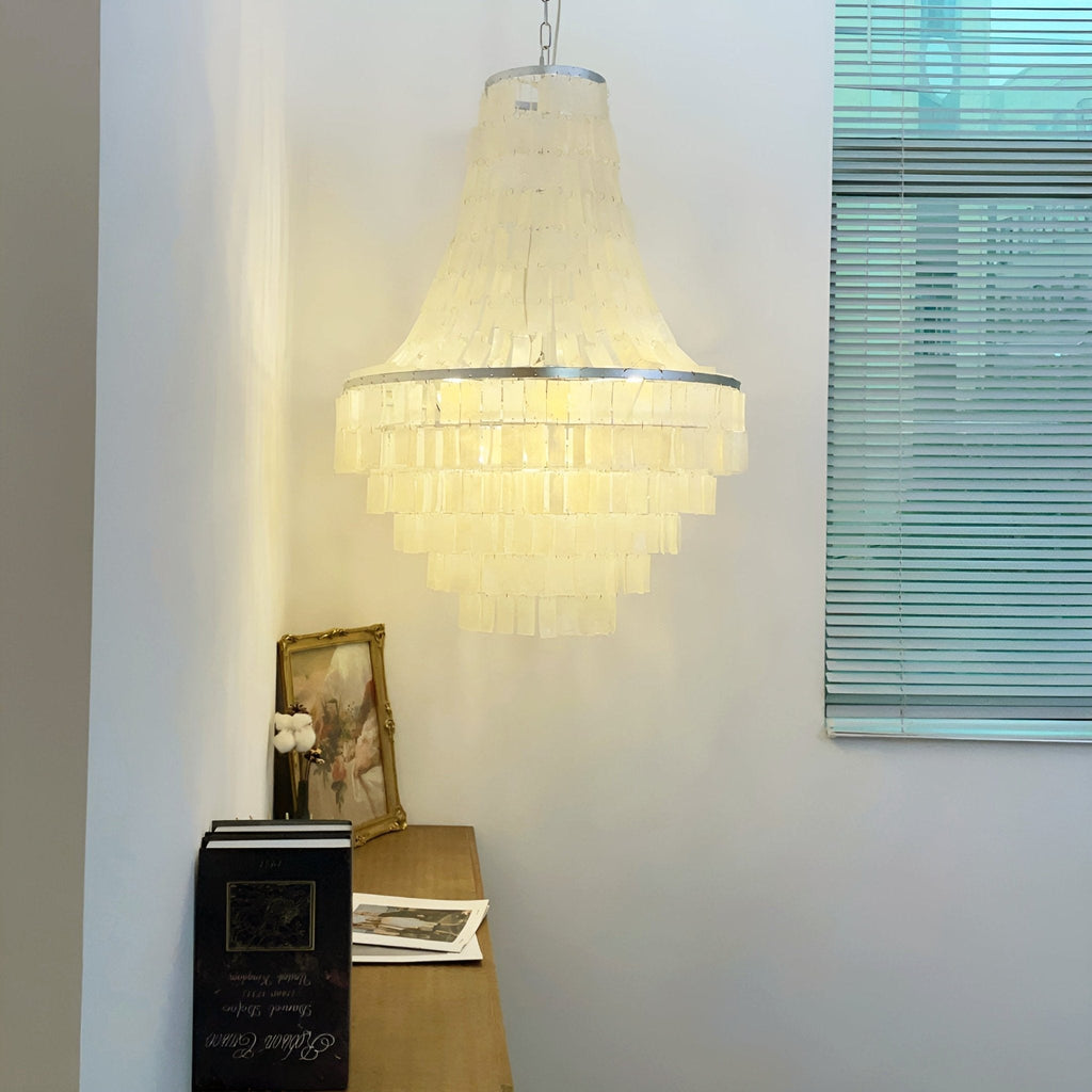Aurora Chandelier Boho Shell Tiered - Neutralighting
