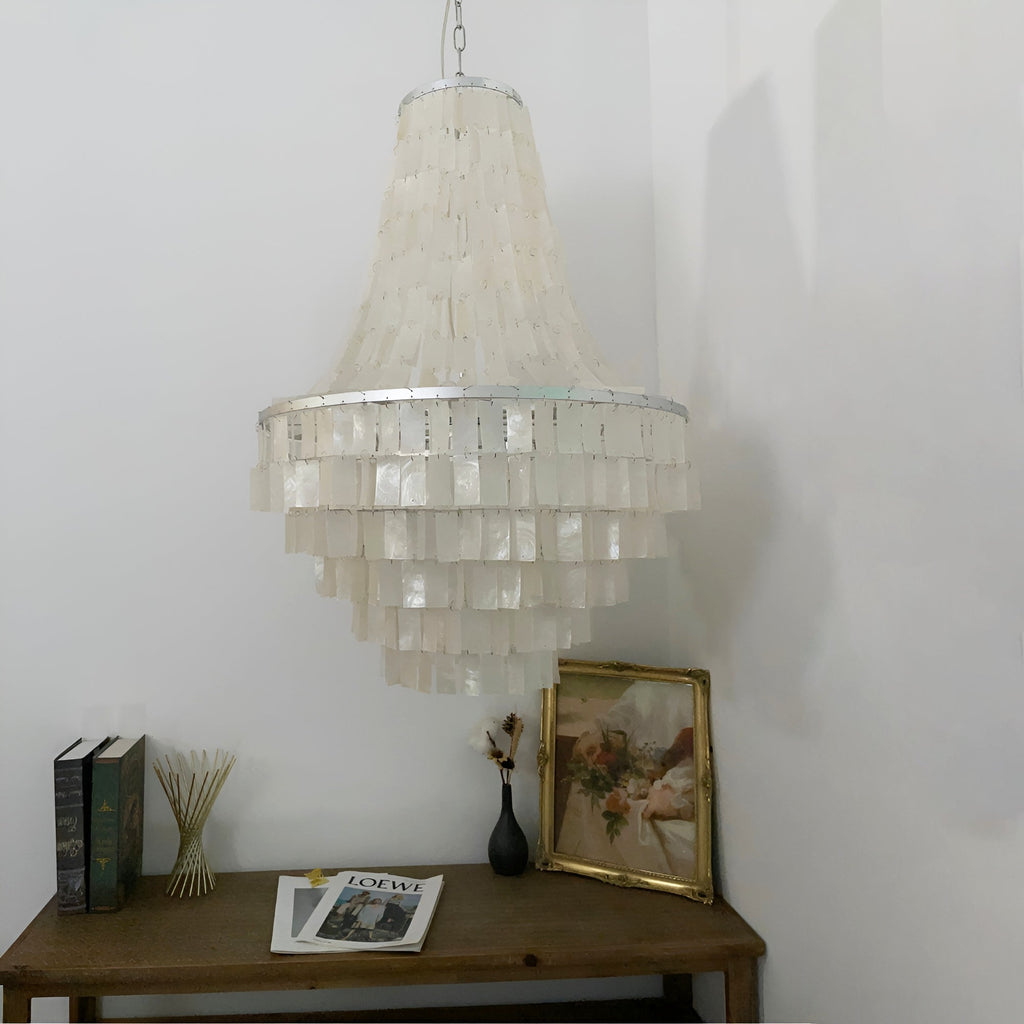Aurora Chandelier Boho Shell Tiered - Neutralighting