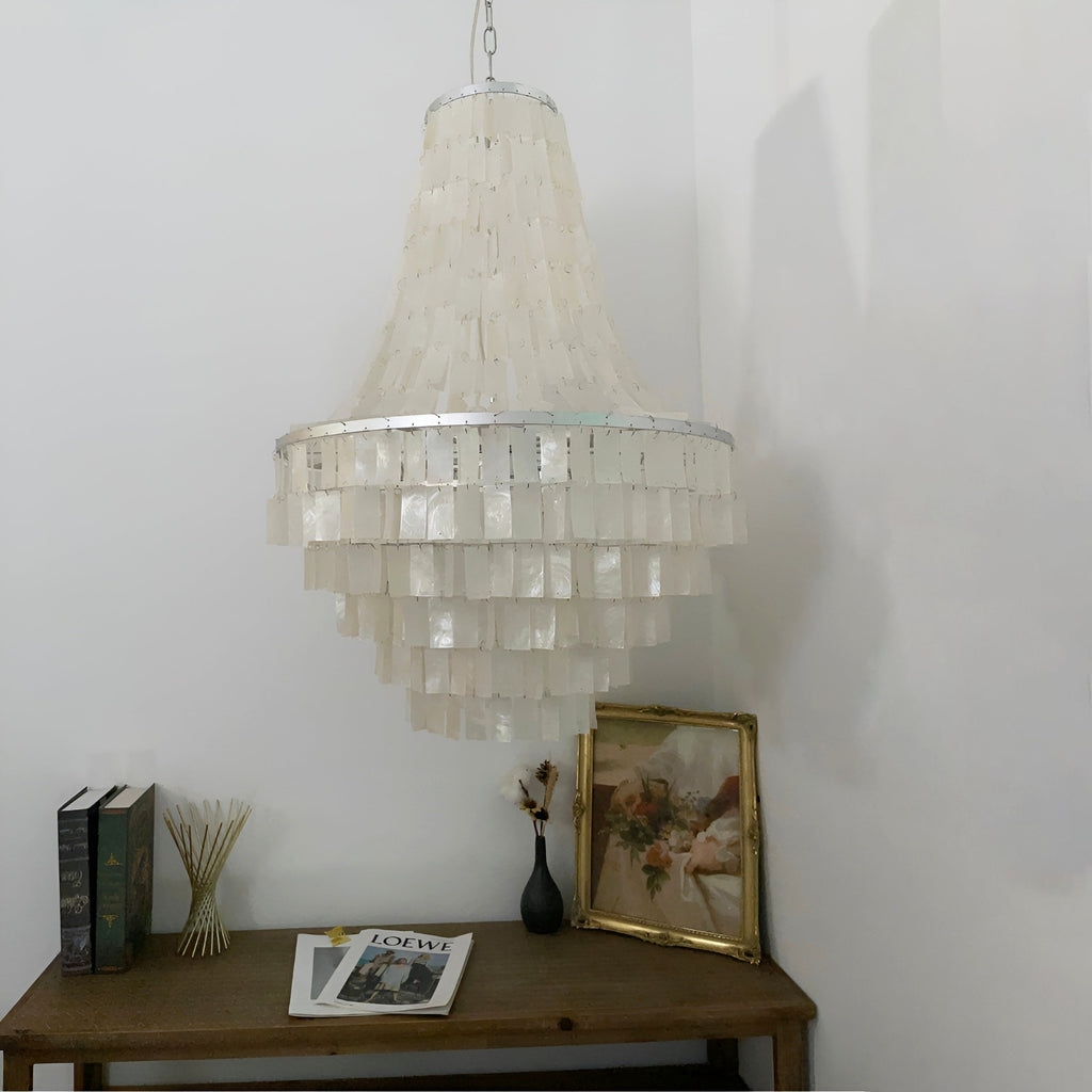 Aurora Chandelier Boho Shell Tiered - Neutralighting