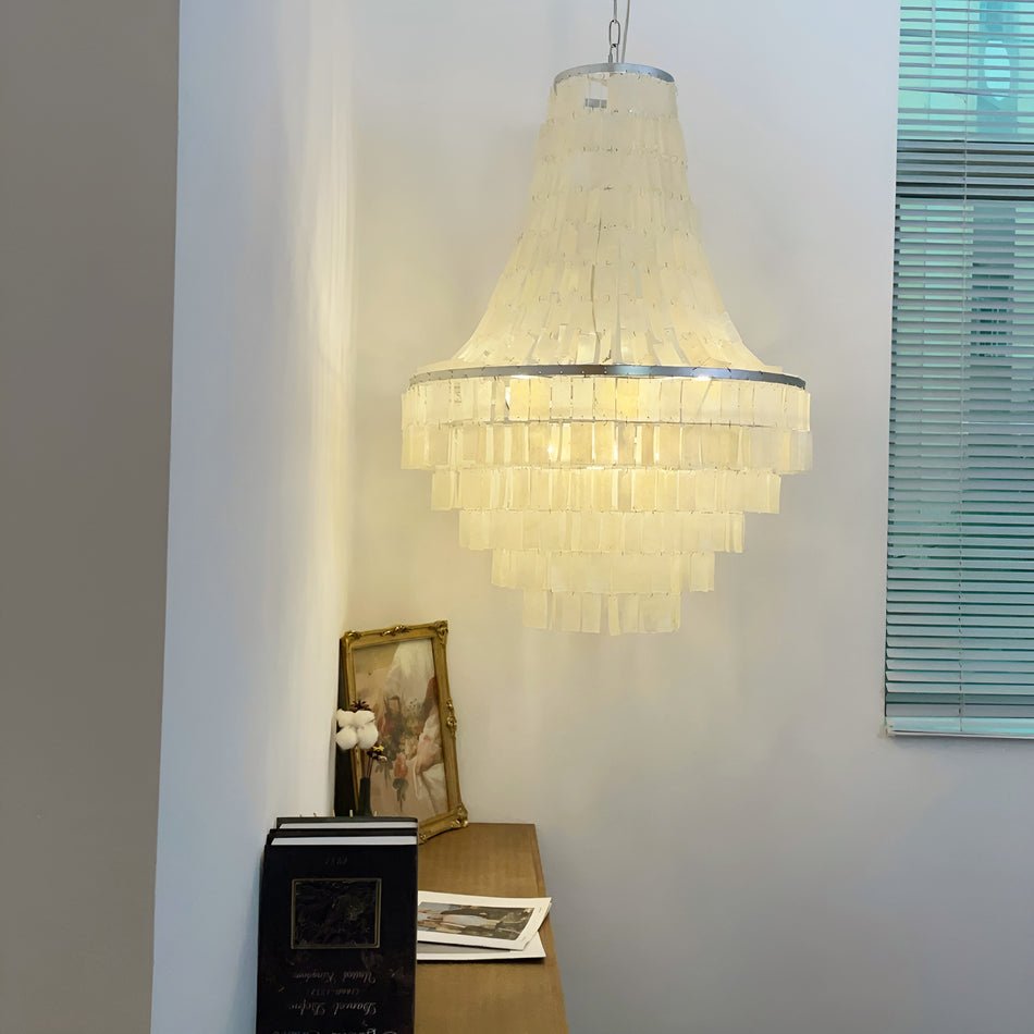 Aurora Chandelier Boho Shell Tiered - Neutralighting