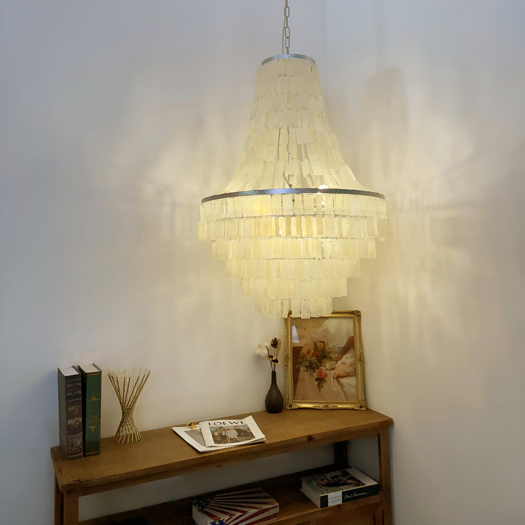 Aurora Chandelier Boho Shell Tiered - Neutralighting