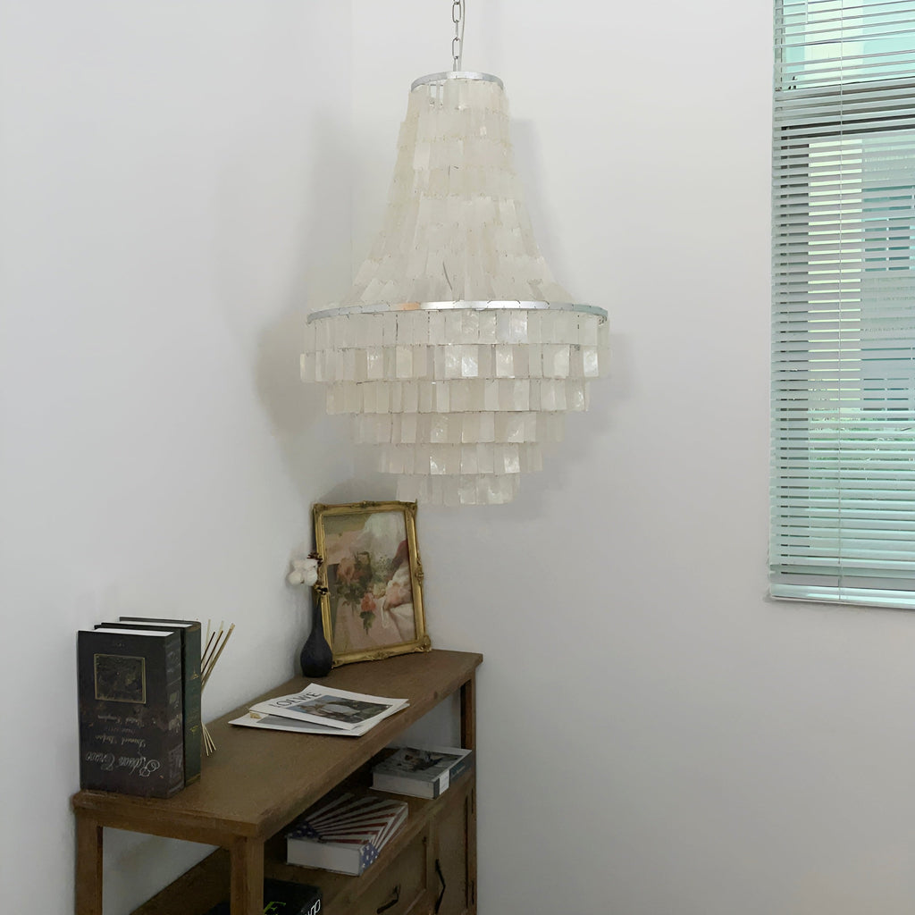 Aurora Chandelier Boho Shell Tiered - Neutralighting